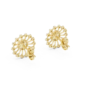 Luminary Round Brilliant Pavé-Set Geometric Stud Earrings - Image 4