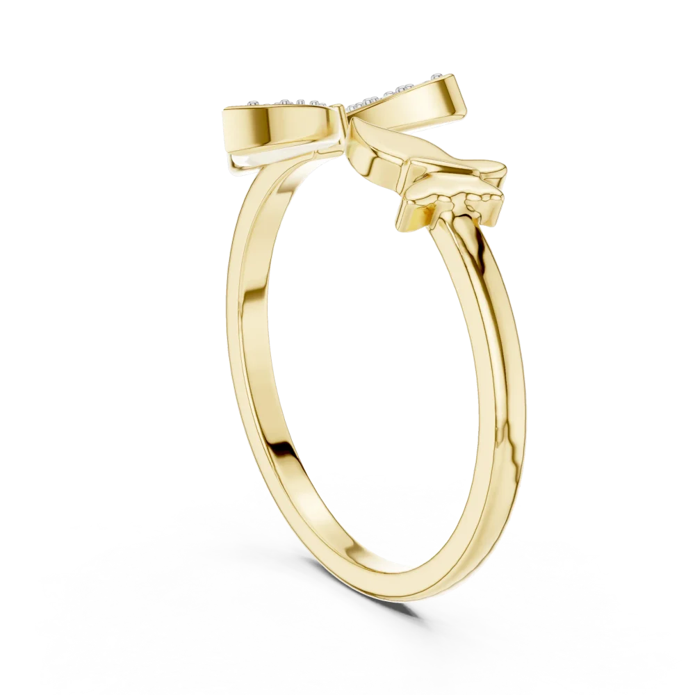 Ethereal Butterfly Pavé-Set Round Cut Statement Ring - Image 3