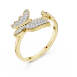 Ethereal Butterfly Pavé-Set Round Cut Statement Ring