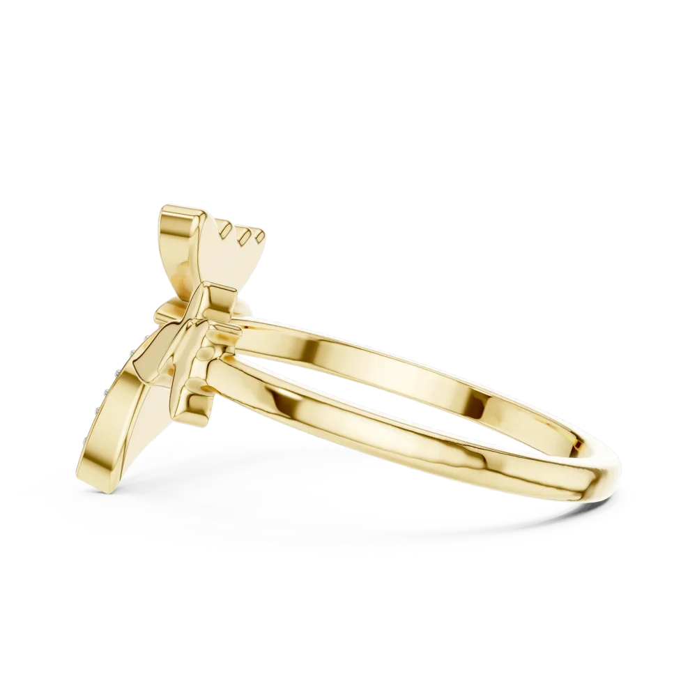 Ethereal Butterfly Pavé-Set Round Cut Statement Ring - Image 4