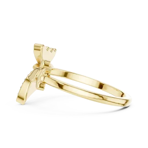 Ethereal Butterfly Pavé-Set Round Cut Statement Ring - Image 4