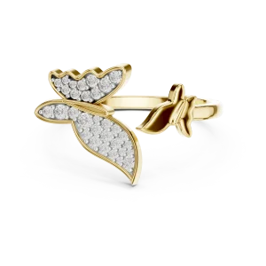 Ethereal Butterfly Pavé-Set Round Cut Statement Ring - Image 2