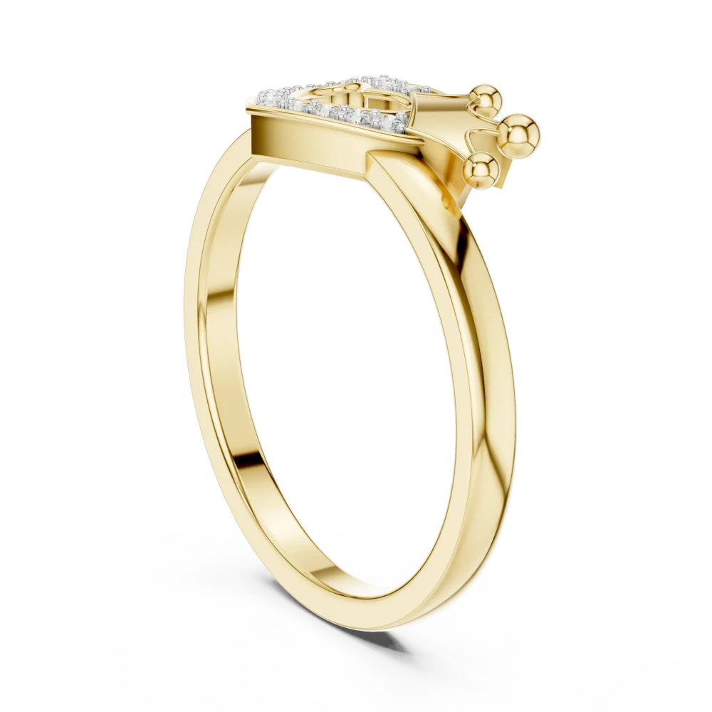 Radiant Heart and Crown Pavé-Set Diamond Ring - Image 3