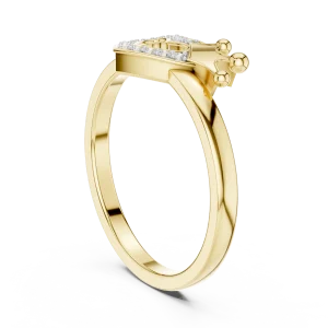 Radiant Heart and Crown Pavé-Set Diamond Ring - Image 3