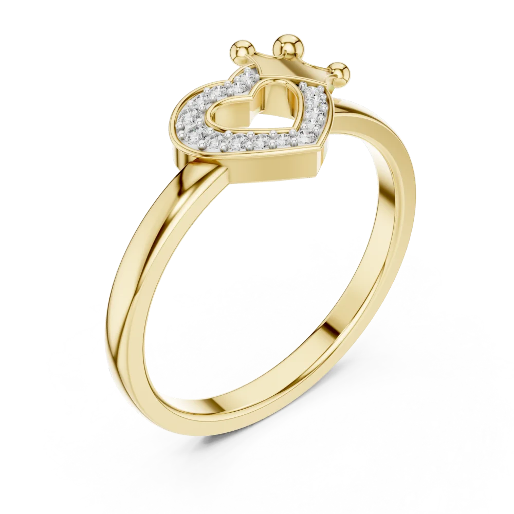 Discover the charm of our heart and crown pavé-set ring. Featuring brilliant DIAMEUR lab-grown diamonds, this piece offers timeless elegance. Shop now.