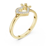 Radiant Heart and Crown Pavé-Set Diamond Ring