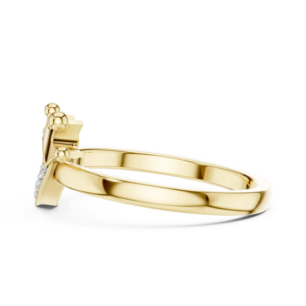 Radiant Heart and Crown Pavé-Set Diamond Ring - Image 4