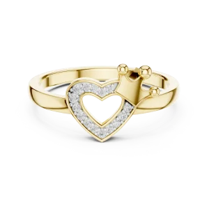 Radiant Heart and Crown Pavé-Set Diamond Ring - Image 2