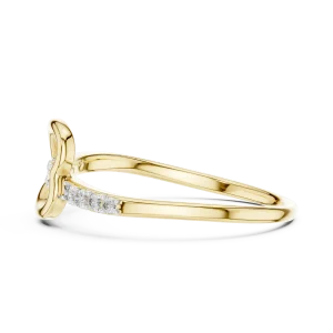 Fluid Silhouette Round Brilliant Pavé-Set Minimalist Ring - Image 4