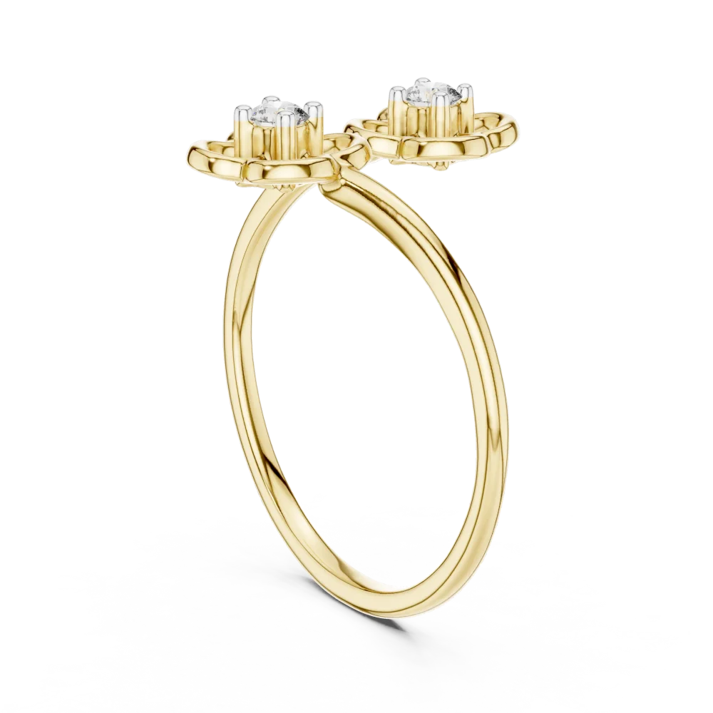 Ethereal Round Brilliant Silhouette Two-Stone Solitaire Ring - Image 3