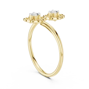 Ethereal Round Brilliant Silhouette Two-Stone Solitaire Ring - Image 3