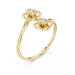 Ethereal Round Brilliant Silhouette Two-Stone Solitaire Ring