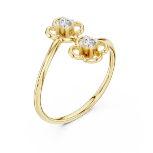 Ethereal Round Brilliant Silhouette Two-Stone Solitaire Ring