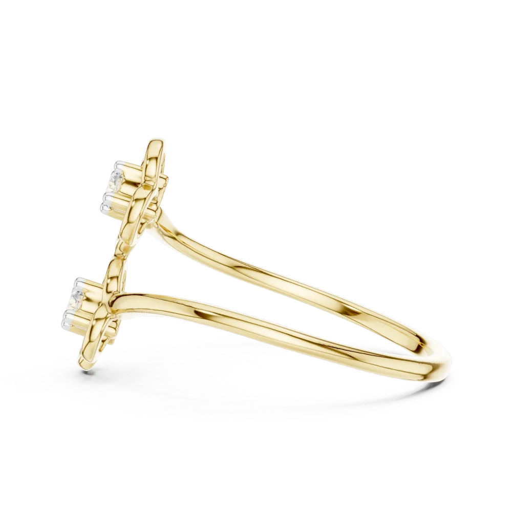 Ethereal Round Brilliant Silhouette Two-Stone Solitaire Ring - Image 4