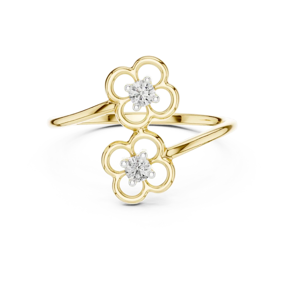 Ethereal Round Brilliant Silhouette Two-Stone Solitaire Ring - Image 2