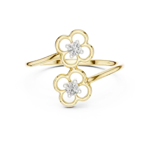 Ethereal Round Brilliant Silhouette Two-Stone Solitaire Ring - Image 2