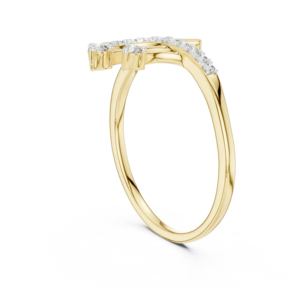 Fluidity Round Brilliant Pavé-Set Contemporary Ring - Image 3