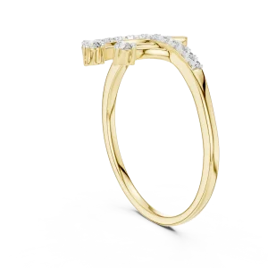 Fluidity Round Brilliant Pavé-Set Contemporary Ring - Image 3