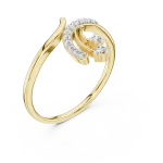 Fluidity Round Brilliant Pavé-Set Contemporary Ring