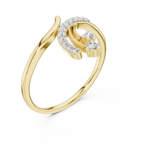 Fluidity Round Brilliant Pavé-Set Contemporary Ring