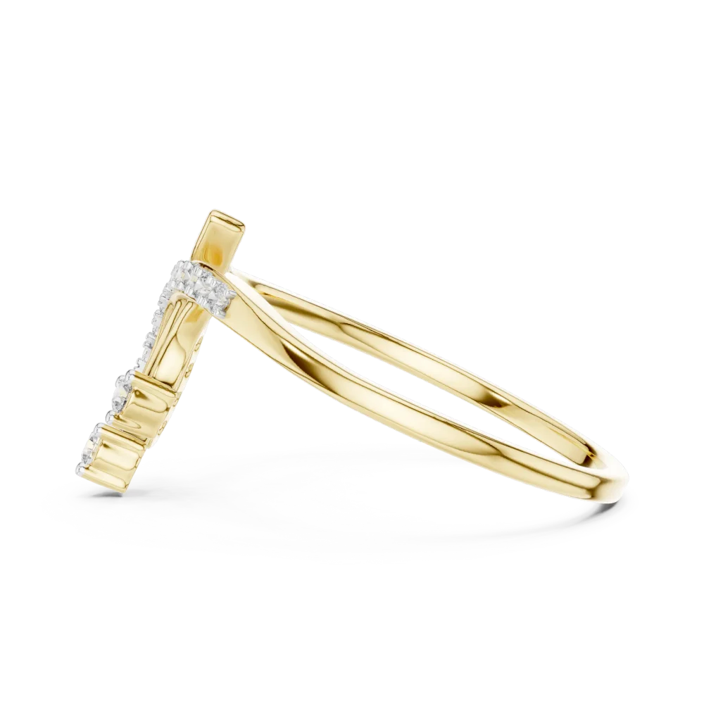 Fluidity Round Brilliant Pavé-Set Contemporary Ring - Image 4
