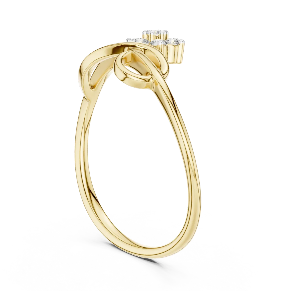 Ethereal Round Brilliant Floral Motif Cluster Ring - Image 3