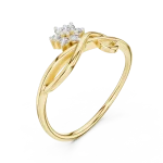 Ethereal Round Brilliant Floral Motif Cluster Ring
