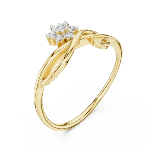 Ethereal Round Brilliant Floral Motif Cluster Ring