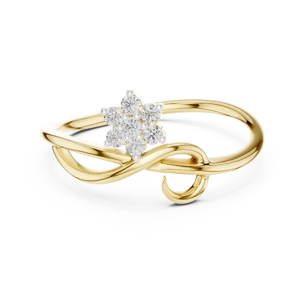 Ethereal Round Brilliant Floral Motif Cluster Ring - Image 2