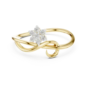 Ethereal Round Brilliant Floral Motif Cluster Ring - Image 2