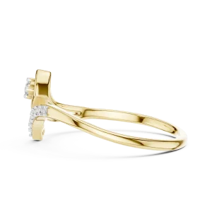 Fluid Silhouette Round Cut Pavé-Set Minimalist Ring - Image 4