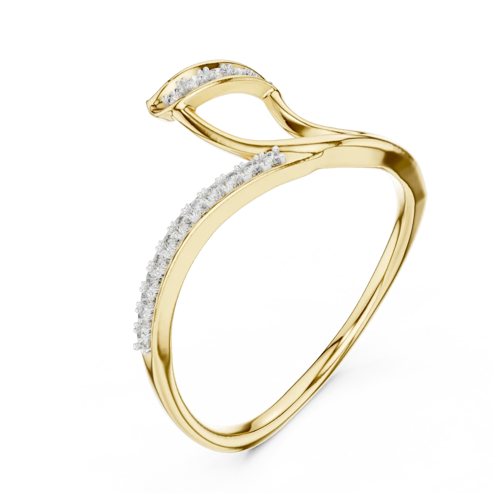 Discover the Fluid Silhouette Ring, a masterclass in modern geometry. Adorned with brilliant DIAMEUR diamonds, it is the perfect luxury staple. Shop now.