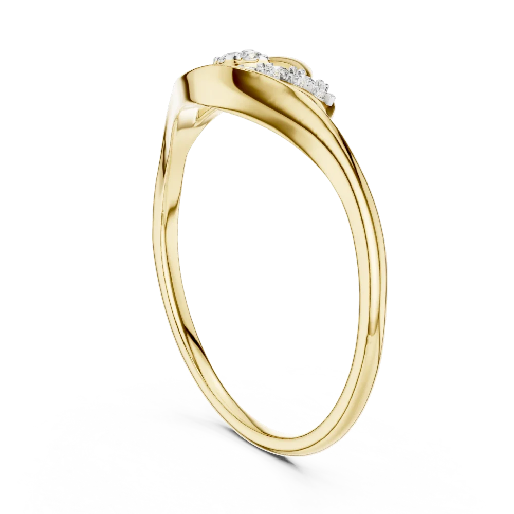 Fluidity Round Brilliant Pavé-Set Contemporary Statement Ring - Image 3