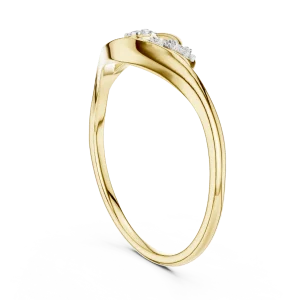 Fluidity Round Brilliant Pavé-Set Contemporary Statement Ring - Image 3