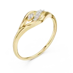 Fluidity Round Brilliant Pavé-Set Contemporary Statement Ring