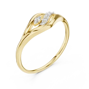 Fluidity Round Brilliant Pavé-Set Contemporary Statement Ring