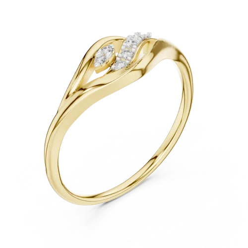Fluidity Round Brilliant Pavé-Set Contemporary Statement Ring