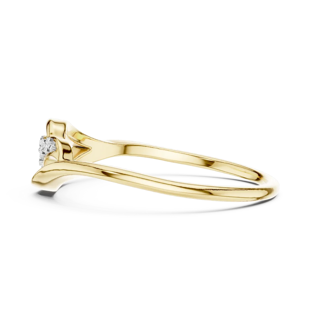 Fluidity Round Brilliant Pavé-Set Contemporary Statement Ring - Image 4