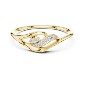 Fluidity Round Brilliant Pavé-Set Contemporary Statement Ring - Image 2