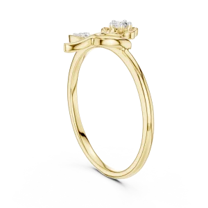 Essence Round Brilliant Floral Silhouette Ring - Image 3