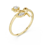Essence Round Brilliant Floral Silhouette Ring