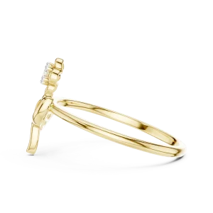 Essence Round Brilliant Floral Silhouette Ring - Image 4