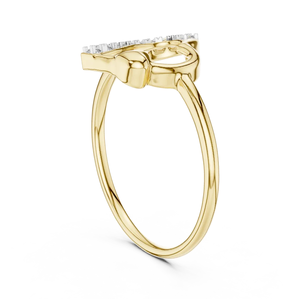 Essence Round Brilliant Pavé-Set Heart Silhouette Ring - Image 3