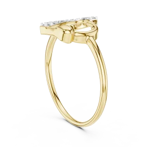 Essence Round Brilliant Pavé-Set Heart Silhouette Ring - Image 3