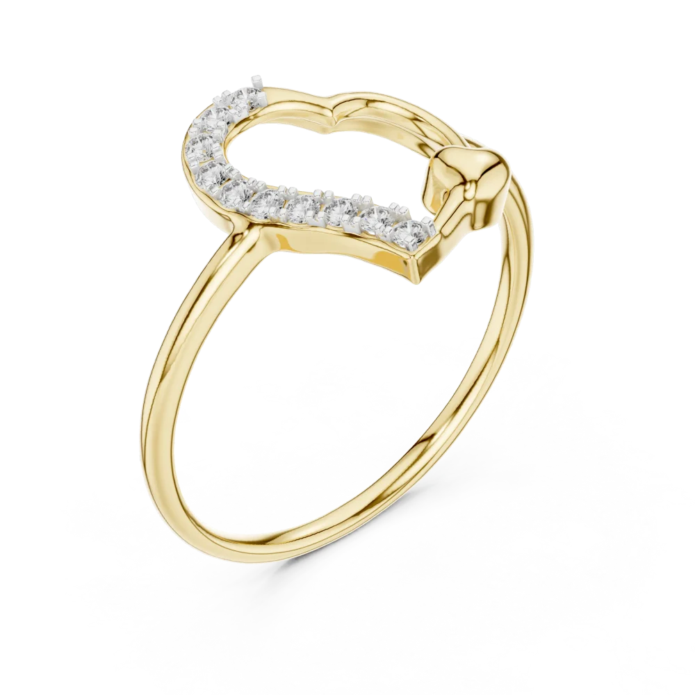 Experience the brilliant sparkle of this heart silhouette ring, featuring pavé-set DIAMEUR diamonds. Elevate your collection with sustainable luxury.