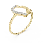 Essence Round Brilliant Pavé-Set Heart Silhouette Ring