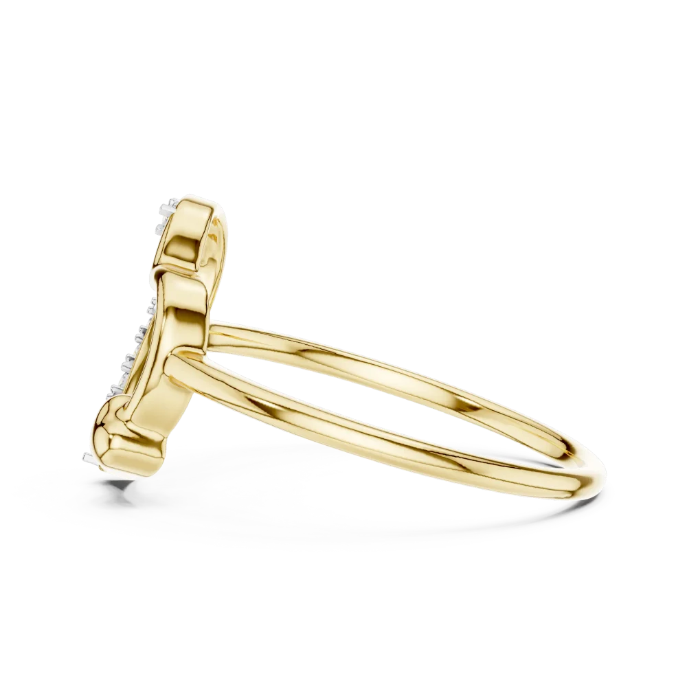 Essence Round Brilliant Pavé-Set Heart Silhouette Ring - Image 4