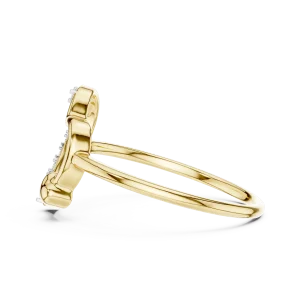 Essence Round Brilliant Pavé-Set Heart Silhouette Ring - Image 4