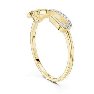 Architectural Round Brilliant Pavé-Set Floral Open Ring - Image 3