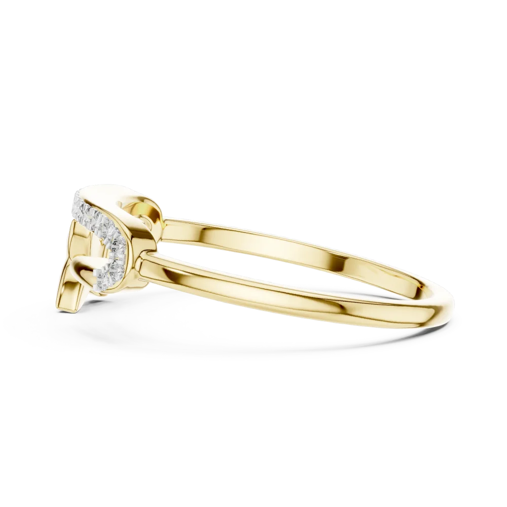 Architectural Round Brilliant Pavé-Set Floral Open Ring - Image 4